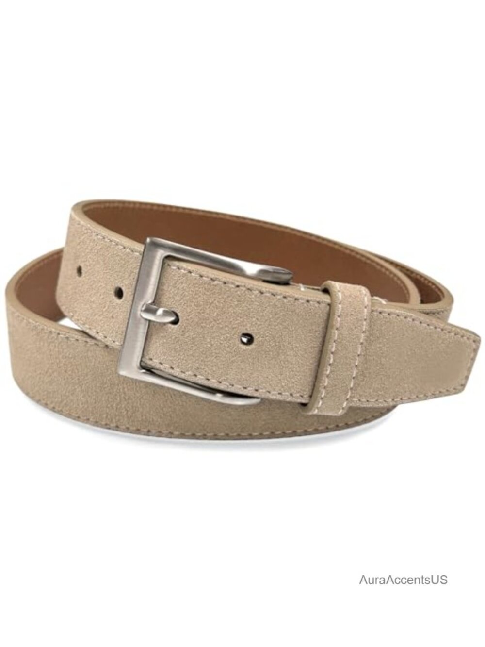 Genuine Leather Suede Casual Dress Belt 1.5 Inch Wide